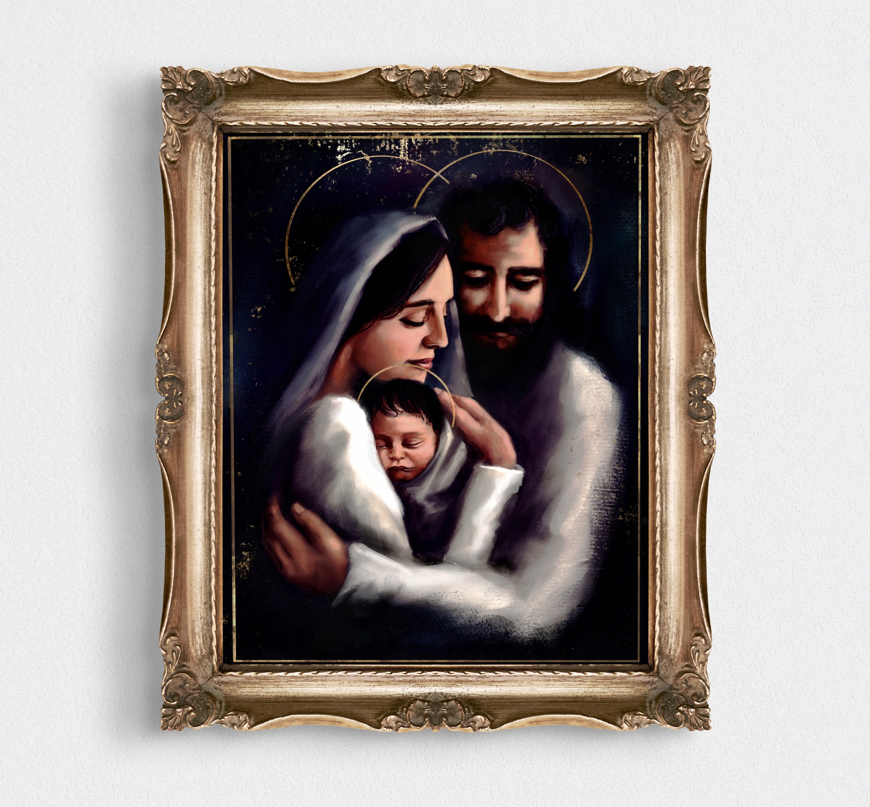 Holy Family Catholic Art Reproduction Christmas Art - Etsy