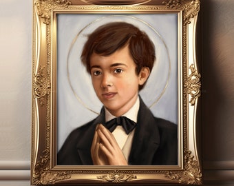 St. Dominic Savio katholieke kunstdruk | Heilige Kunst | Katholieke kunst aan de muur | Heiligen kunst
