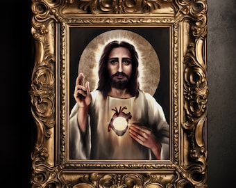 Jesús, corazón eucarístico católico Fine Art Print