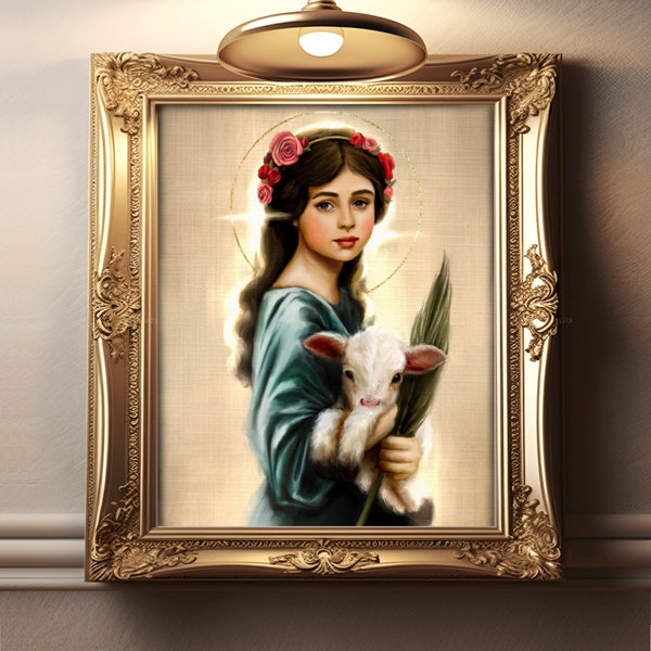 Saint Agnes of Rome | Catholic Fine Art Print | St. Agnes Print | Saint Agnes Art