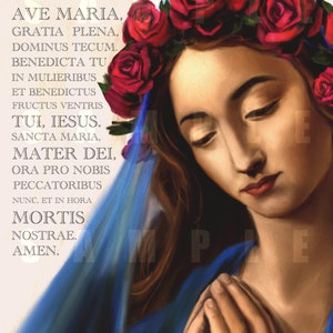 Hail Mary (LATIN) Printable Art Instant Download Catholic Art Etsy Hail Mary (LATIN) Printable Art Instant Download Catholic Art Etsy