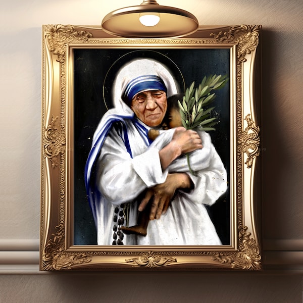 Saint Teresa of Calcutta Catholic Fine Art Print | Mother Teresa Painting | Mother Teresa Art | Mother Teresa Portrait