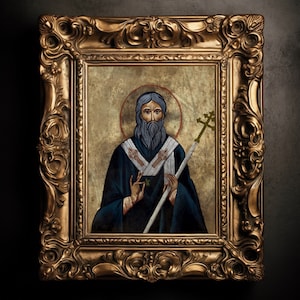 St Patrick, Bishop, Catholic Fine Art Print after Icon