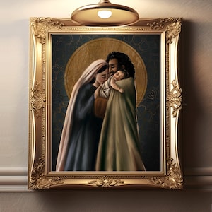 Heilige Umarmung Katholische Kunst Reproduktion, Heilige Familie Art