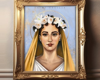 St. Cecilia Fine Art Print, Catholic Patron Saint of Musicians - Etsy