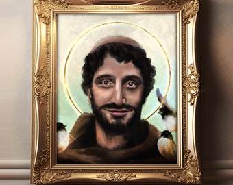 鳥に説教する聖フランチェスコのアートプリント - Etsy 日本