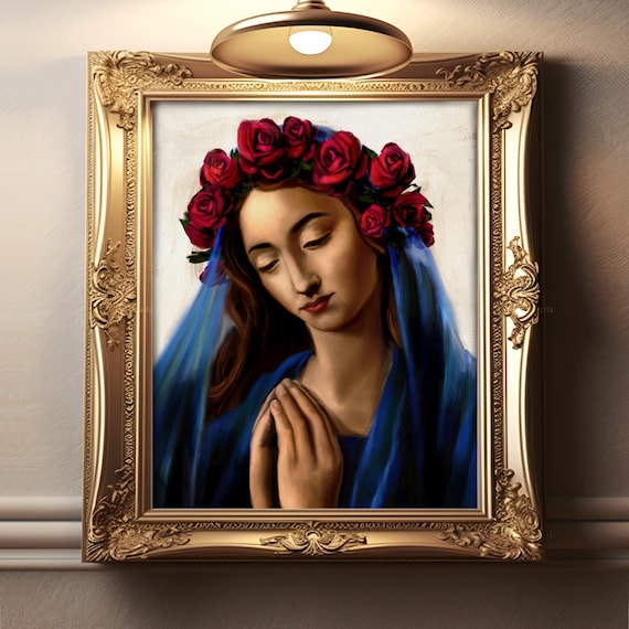ナザレのマリアのカトリック美術印刷物、聖母マリアの芸術 - Etsy 日本