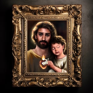 St. Joseph and Child fine art print | Catholic Art