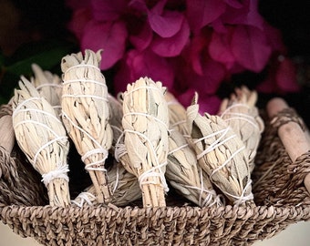 Organic jerusalems Sage smudge bouquet, bundle , wild harvest/ intuition/WHOLESALE/ new age gift