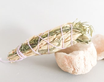 Sage  ruda   and rosemary smudge bouquet stick wild & organic alternative smudges handmade in Portugal  Spiritual cleanse