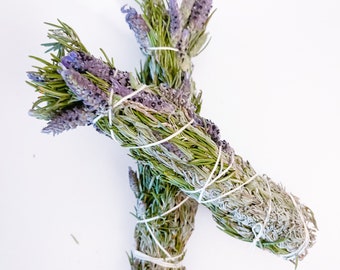 Smudges • Rosemary and lavender smudge stick /  protection and clearing/ sacred smoke/altar offerings/ wild and organic/ wholesale smudge