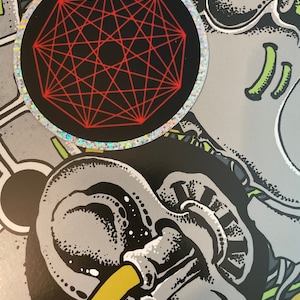 King Gizzard Nonagon Infinity Round 3” Glitter Stickers