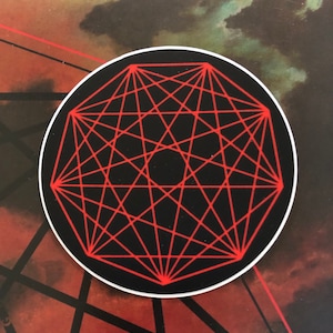 Adesivos King Gizzard Nonagon Infinity redondos de 1,5" e 3"