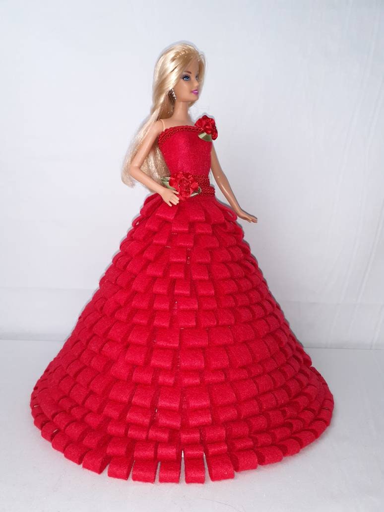Mattel HOLIDAY BARBIE DOLL 2014 Collector Red Gold Dress White BLONDE Blond  Girl | eBay