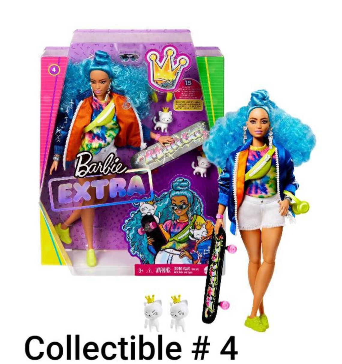 Barbie Extra Doll in Rainbow Coat in Pink Coat in Long Fringe Etsy