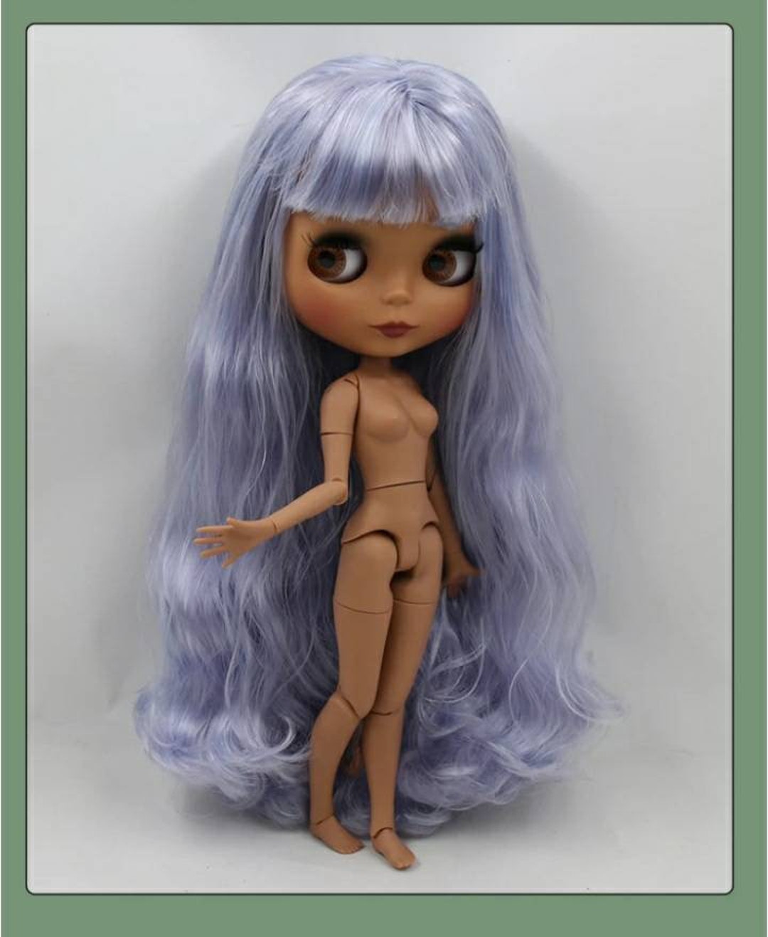 Jointed Body Doll With Purple Hair Color Nude Tan Skin Color - Etsy