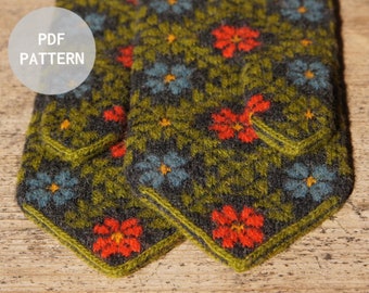 Latvian traditional mittens knitting pattern - Rucava, Kurzeme region, PDF pattern