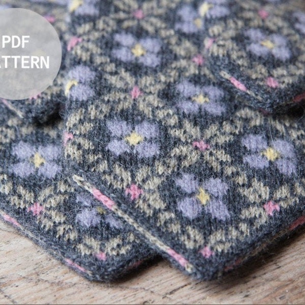 Latvian traditional mittens knitting pattern - Nīca, Kurzeme region, PDF pattern
