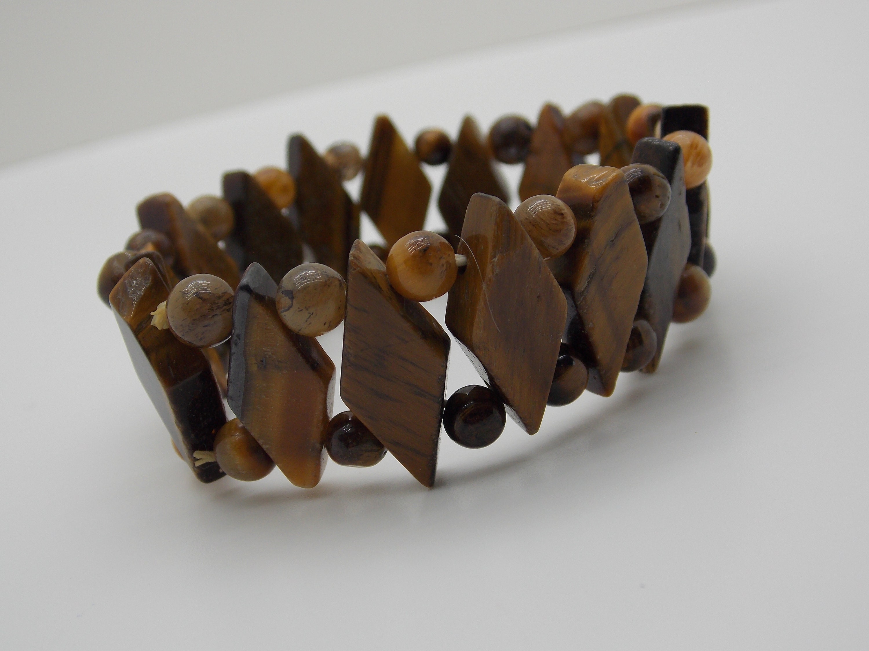 Vintage GENUINE Tiger's Eye Bracelet Etsy