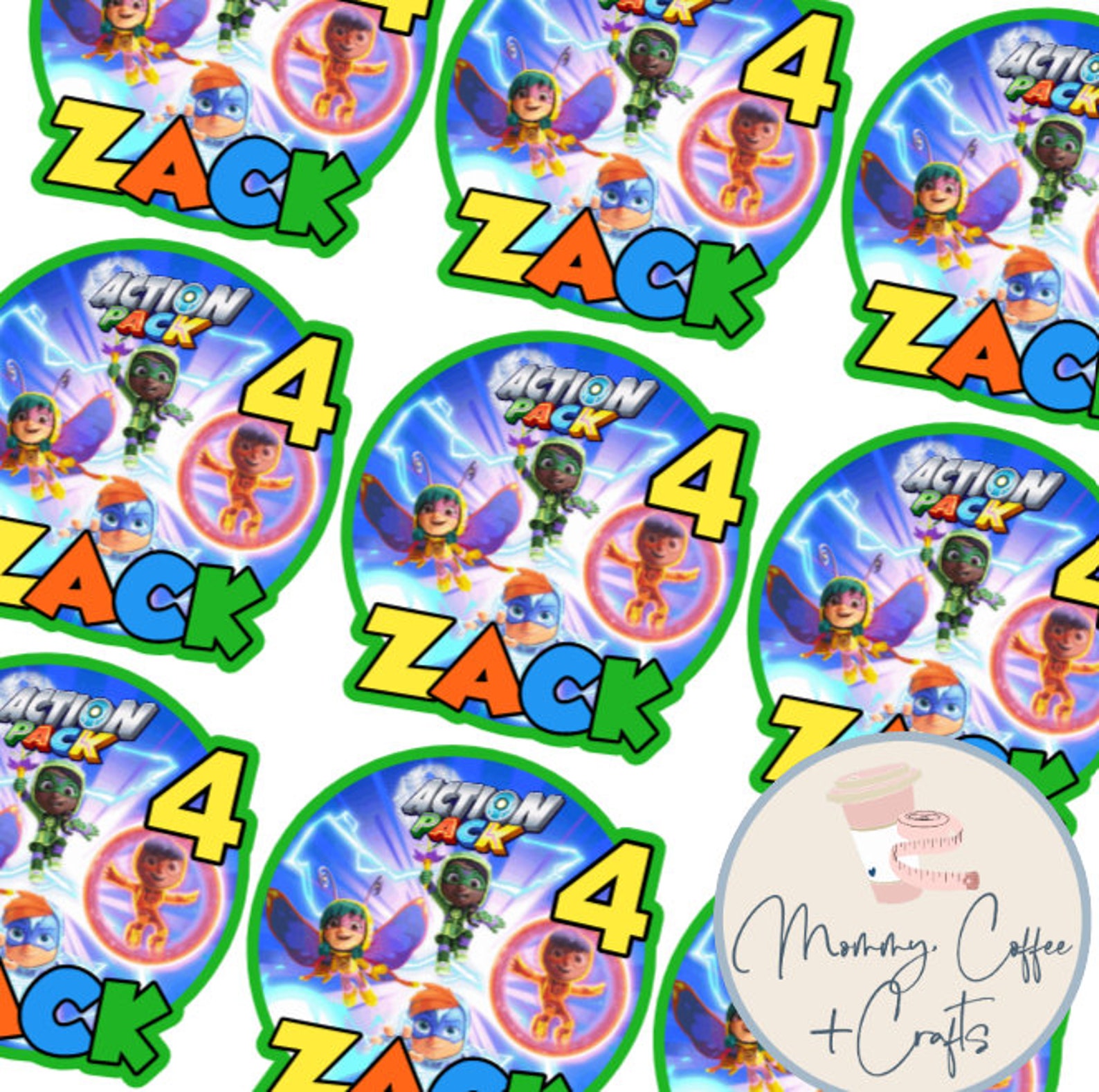 Action Pack Birthday Stickers Action Pack Party Favor Goodie Etsy