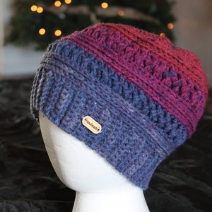 Warm slouchy Beanie hand crocheted