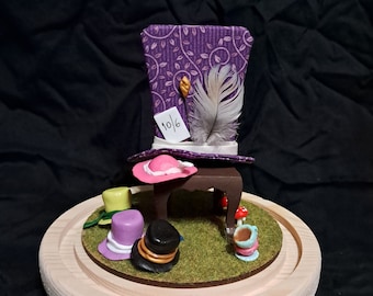 Miniature Mad Hatter chair - Alice in Wonderland, gift for collectors