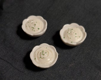 Miniature mashed potatoes bowl scale 1:12, Miniature Food for Dollhouse, side dish