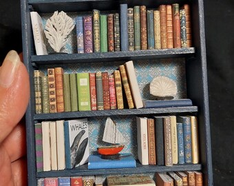 Miniature handmade bookcase/cabinet scale 1:12, OOAK furniture for Dollhouse, gift for collectors