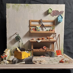 My backyard diorama  scale 1:12, gift for collectors