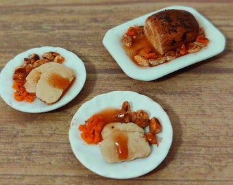 Échelle de rôti de porc miniature 1:12, nourriture miniature pour maison de poupée
