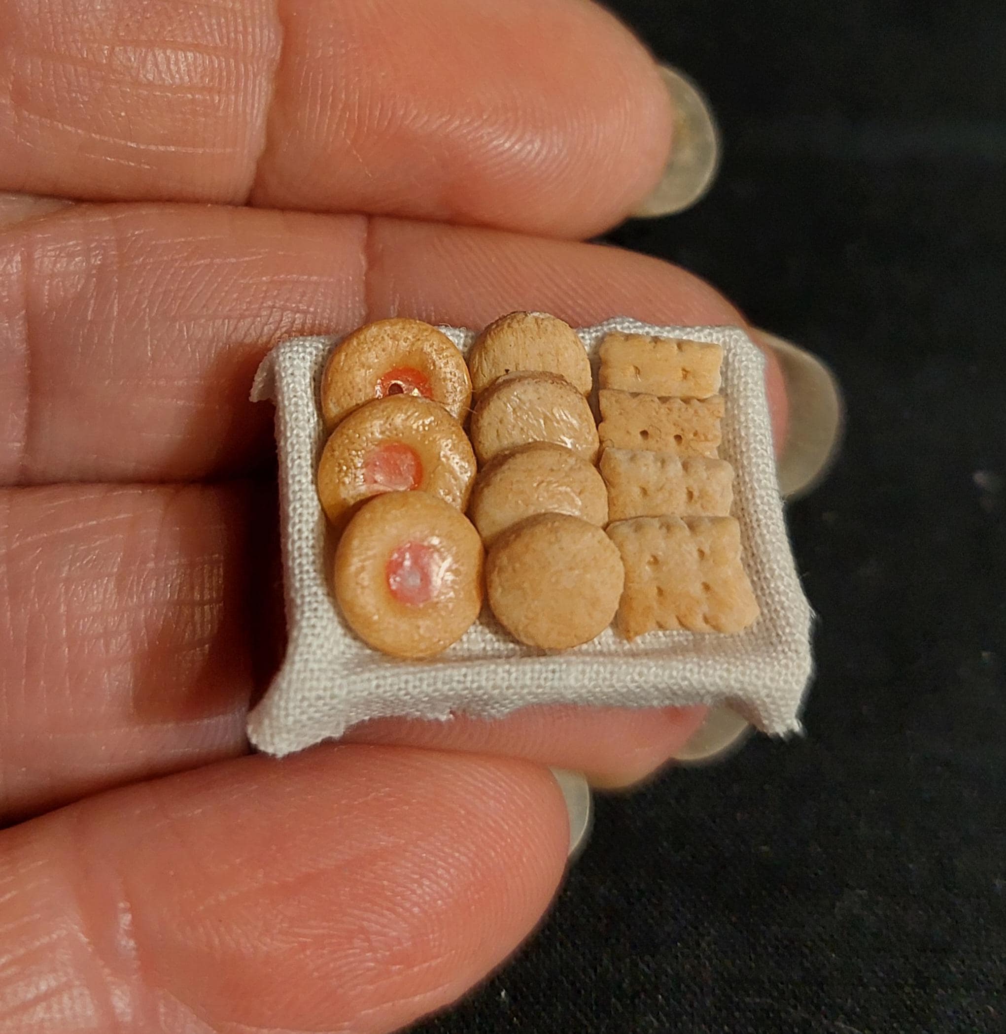 Miniature cookies tray scale 1:12, Miniature Food for Dollhouse