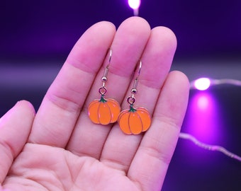 Pumpkin Charm Earrings | Whimsical Autumn Elegance | Nickel-Free