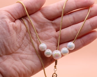 18K Gold Plated Chain Pearl Necklace | Ocean-Inspired Jewlery