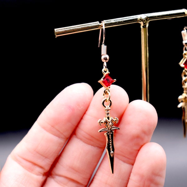 Astarion Inspired Dagger Earrings | Hypoallergenic Brass | Nickel-Free
