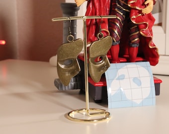 Phantom of the Opera Inspired Bronze Mask Earrings