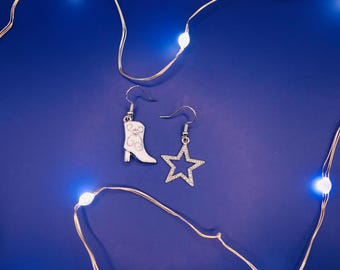 DCC Inspired Mismatched Boot & Star Charm Earrings