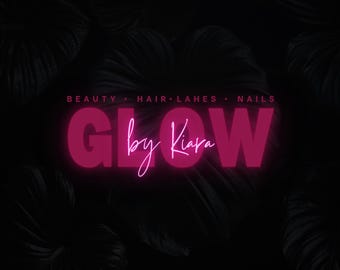 Neon Beauty Bar Logo – DIY Canva Template