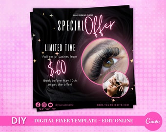 Lash Special Offer Flyer – Editable Salon Template (Digital)
