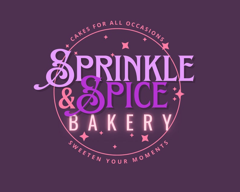 Premade Pink Bakery Logo Template DIY Baker Logo Canva Template Etsy