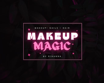DIY Pink Makeup Artist Logo Template for Canva