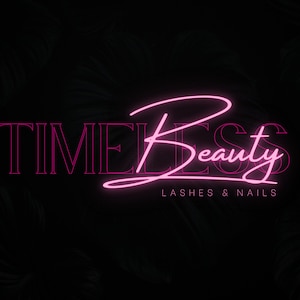 DIY Pink Lashes and Nails Boutique Logo Template for Canva