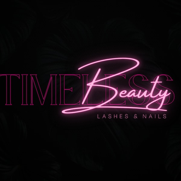 DIY Pink Lashes and Nails Boutique Logo Template for Canva