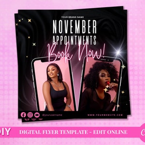 DIY November Appointments Available Digital Flyer Template
