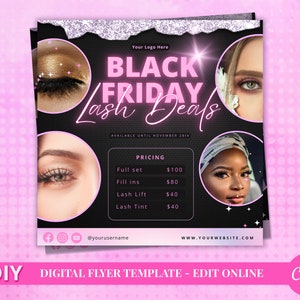 Modelo de folheto DIY Black Friday Lash - Folheto de venda Black Friday Lash