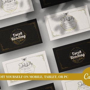 Tarot Reader Visitenkarten Design - Witchy Visitenkarte mit DIY Logo