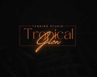 Editable Tropical Glow Tanning Studio Logo (Digital Download)