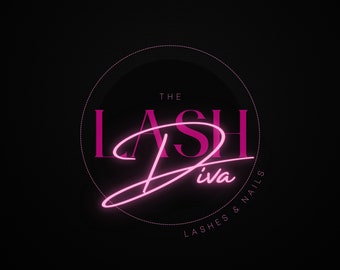 DIY Pink Lash Boutique Logo Template for Canva
