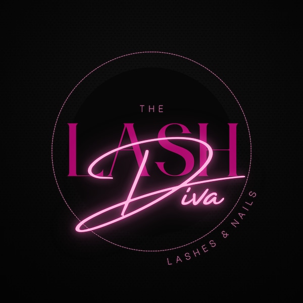 DIY Pink Lash Boutique Logo Template for Canva