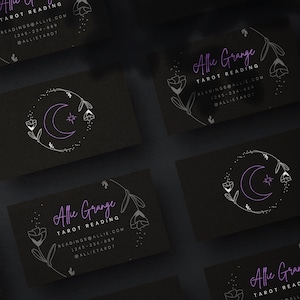 Witchy Business Card Template für Canva - Süße Mond Visitenkarte