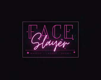 Neon Pink Makeup Artist Logo Template – DIY Canva Logo